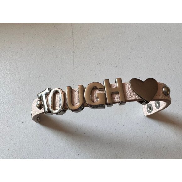 BCB Generation Light Pink Leather TOUGH <3 Bracelet with Snap Closure - Picture 5 of 6